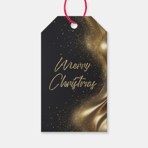 Merry Christmas Luxe Black Gold Gift Tags