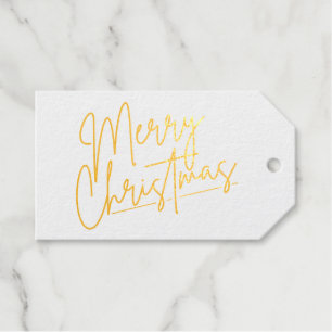Merry Christmas Luxe Gold Foil Gift Tags