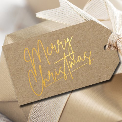 Merry Christmas Luxe Gold Foil Gift Tags