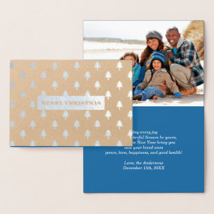Merry Christmas. Luxury Real Foil Photo Cards
