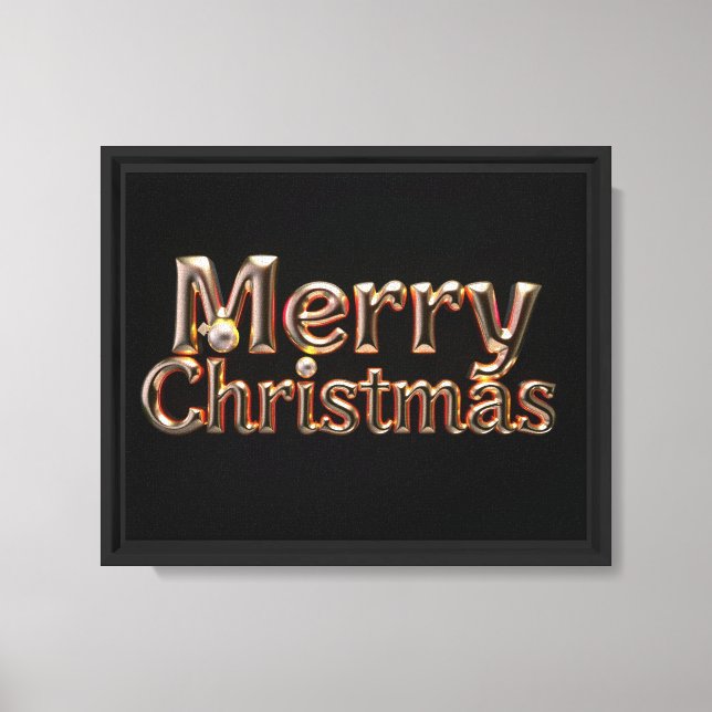 Merry Christmas Luxury Typography Canvas 10х8 12 Print (Front)