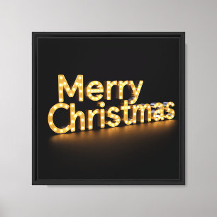 Merry Christmas Luxury Typography Canvas 12x12 01