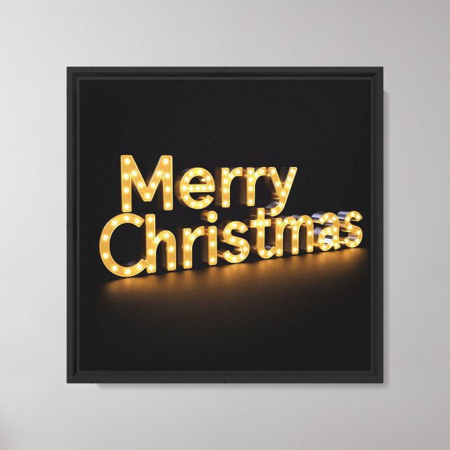 Merry Christmas Luxury Typography Canvas 12x12 01 Print (Front)
