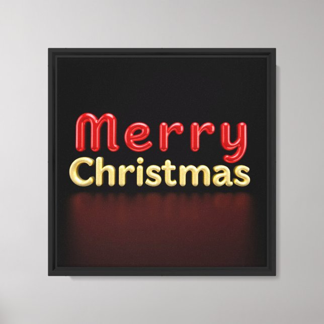 Merry Christmas Luxury Typography Canvas 12x12 02 (Front)