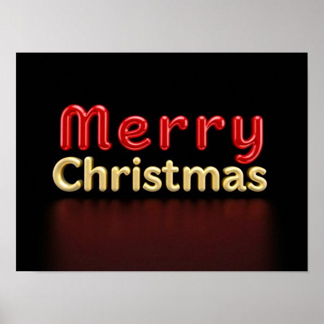 Merry Christmas Luxury Typography Poster Paper H02 (Front)