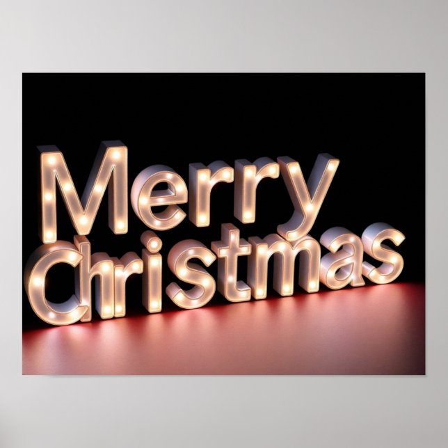 Merry Christmas Luxury Typography Poster Paper H06 (Front)