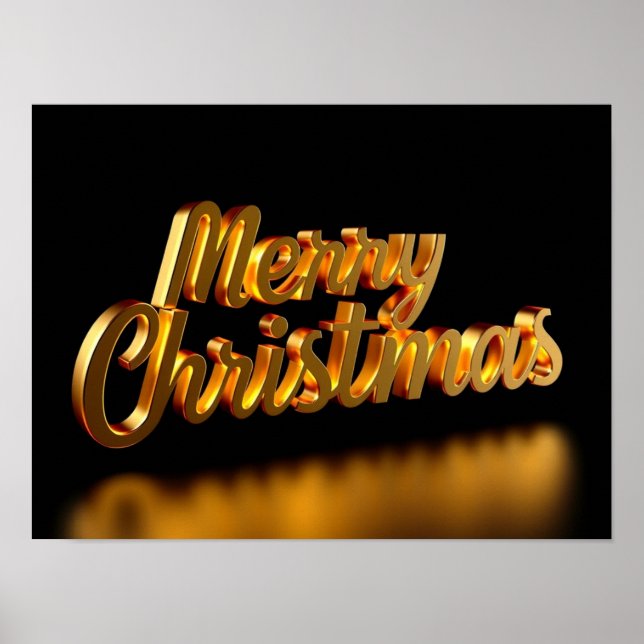 Merry Christmas Luxury Typography Poster Paper H13 (Front)