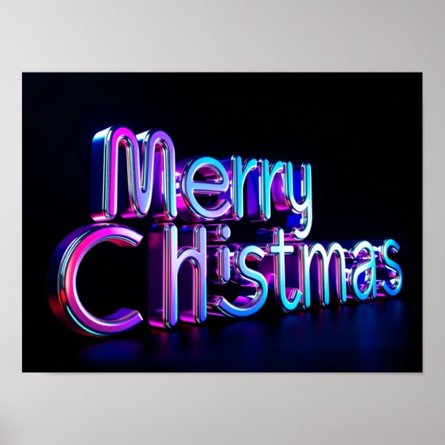 Merry Christmas Luxury Typography Poster Paper H19 (Front)
