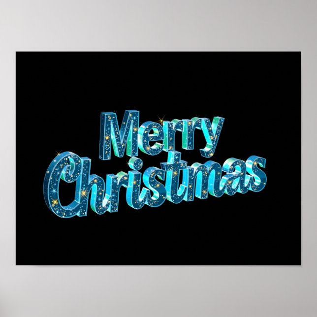 Merry Christmas Luxury Typography Poster Paper H29 (Front)