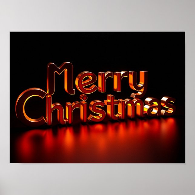 Merry Christmas Luxury Typography Poster Paper H39 (Front)