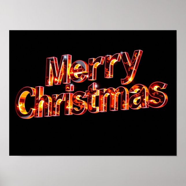Merry Christmas Luxury Typography Poster Paper H44 (Front)