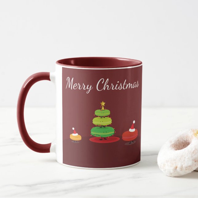 Merry Christmas Macarons | Mug (With Donut)