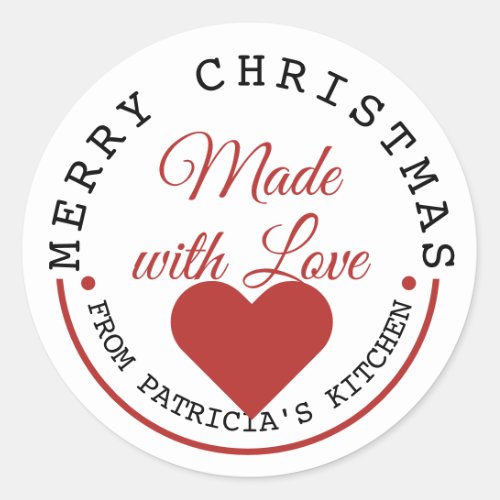 Merry Christmas Made With Love Classic Round Sticker