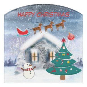 Merry Christmas Magnet Türschild Door Sign