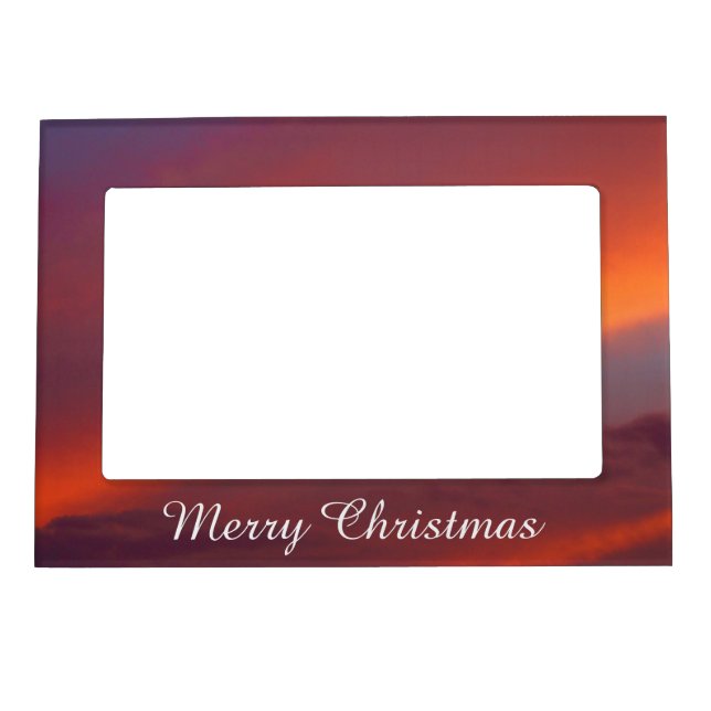 Merry Christmas magnetic frame - Pink cloud design (Front)