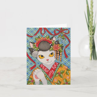Merry Christmas Maiko Kitty Card