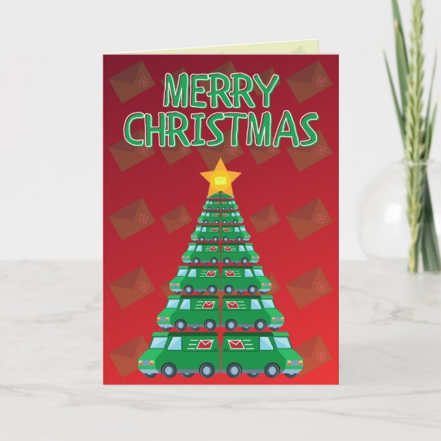 Merry Christmas Mail/Post Carrier Card (Front)