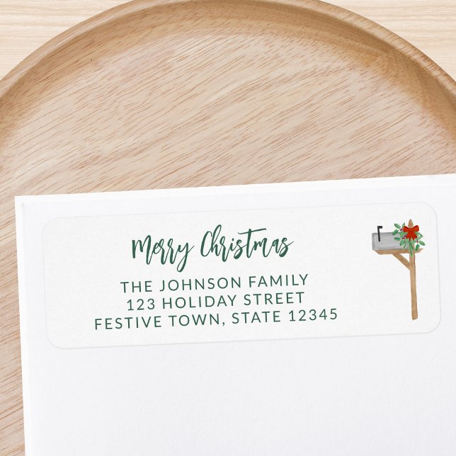 Merry Christmas Mailbox Return Address Label (Creator Uploaded)