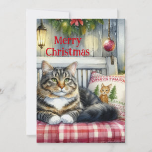 Merry Christmas Maine Coon Cat Holiday 