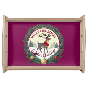 Merry Christmas –Majestic Winter Reindeer 🦌 Serving Tray