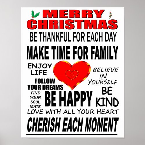 Merry Christmas Make Time For Family Poster