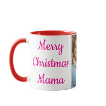 Merry Christmas Mama Personalized Photo Mug | Red