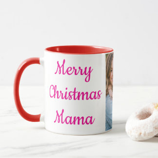 Merry Christmas Mama Personalized Photo Mug | Red