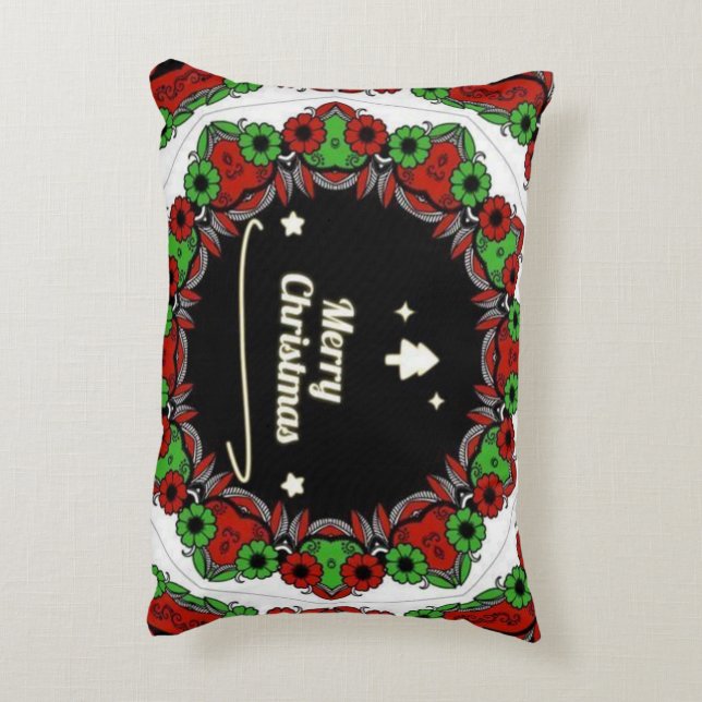Merry Christmas mandala designs Accent Pillow (Back(Vertical))