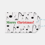 [ Thumbnail: "Merry Christmas!"; Many Musical Notes Pattern Gift Tags ]