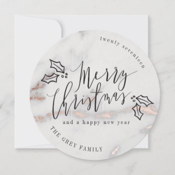 Merry Christmas-marble Holiday Card by Stacy_Cooke_Art at Zazzle