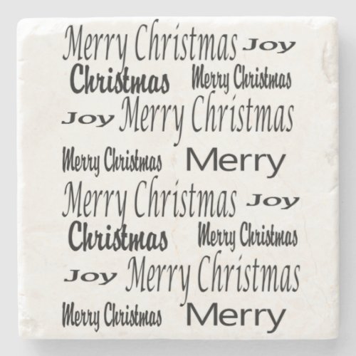 Merry Christmas Marble Stone Coaster Joy   Stone Coaster