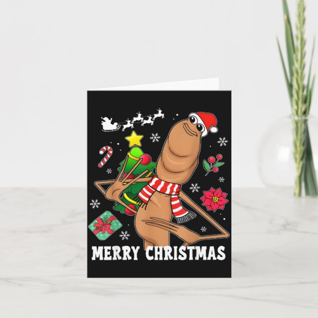 Merry Christmas Marcus The Worm Funny Unhinged Mem Card (Front)