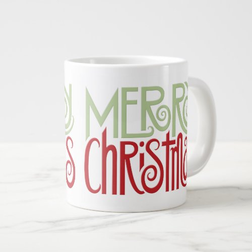 Merry Christmas margarita green Jumbo Mug