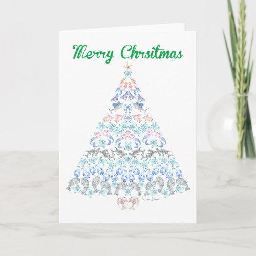 Merry Christmas Marine Tree Holiday Card