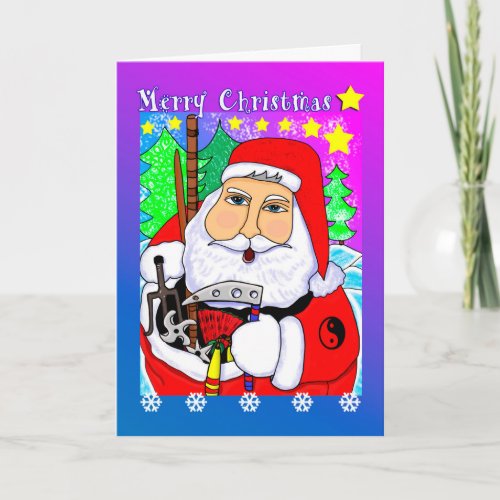 Merry Christmas Martial Arts Santa Greeting Card