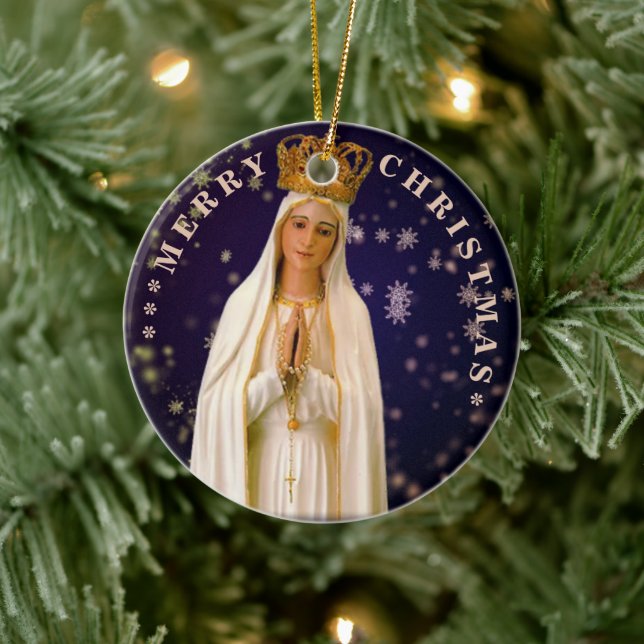 Merry Christmas | Mary virgin | Ceramic Ornament (Tree)