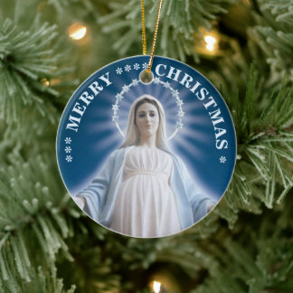 Merry Christmas | Mary virgin | Ceramic Ornament