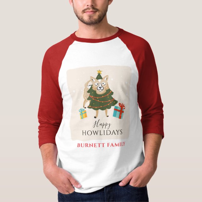 Merry Christmas Matching Family Dog Howlidays T-Shirt (Front)