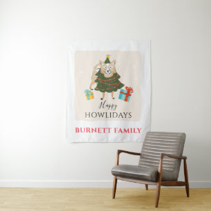 Merry Christmas Matching Family Howlidays Pet Tapestry