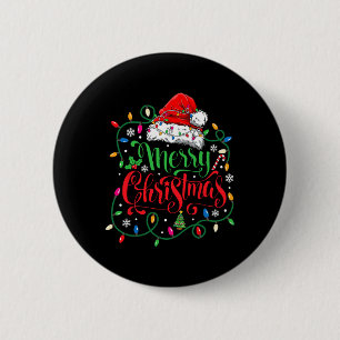 Merry Christmas Matching Family Santa Hat Lights X Button