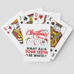 Merry Christmas May All Your Teeth Be White Poker Cards