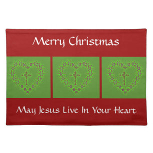 MERRY CHRISTMAS MAY JESUS LIVE IN YOUR HEART PLACEMAT