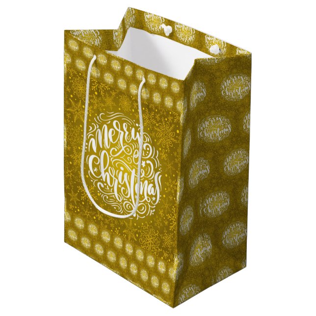 Merry Christmas Medium Gift Bag (Front Angled)