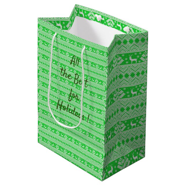 Merry Christmas Medium Gift Bag (Front Angled)