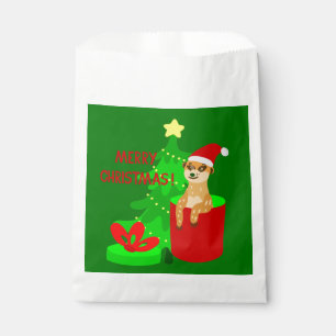 merry christmas meerkat santa funny favor bag