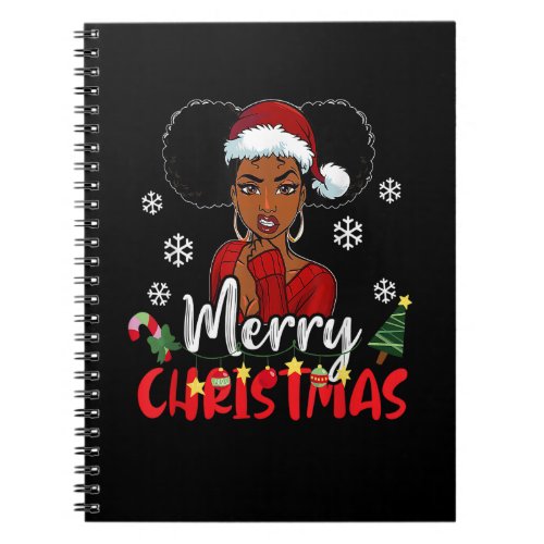 Merry Christmas Melanin Black African American San Notebook