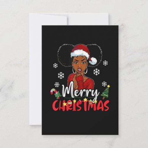 Merry Christmas Melanin Black African American San Thank You Card