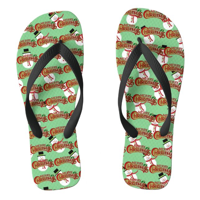 Merry Christmas Men's Flip Flops (Footbed)