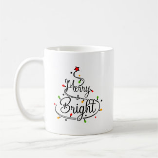 Merry Christmas, merry and Bright, christmas mug