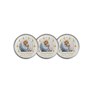 Merry Christmas Merry As A Mother White Gold Photo Golf Ball Marker